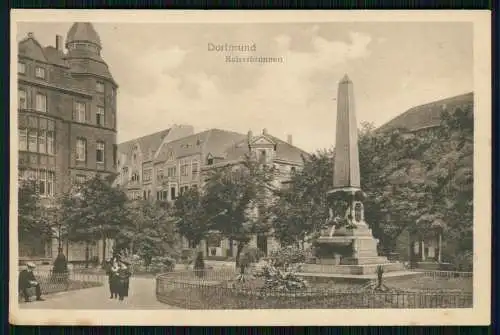 AK Dortmund im Ruhrgebiet Partie am Kaiserbrunnen 1911