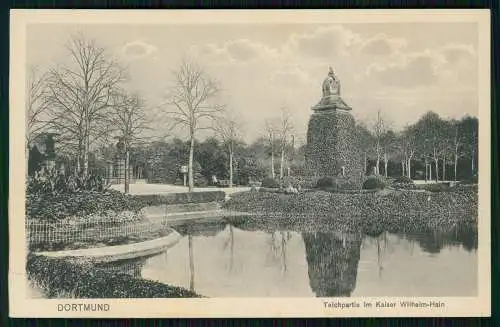 AK Dortmund im Ruhrgebiet Teichpartie am Kaiser Wilhelm Hain 1913