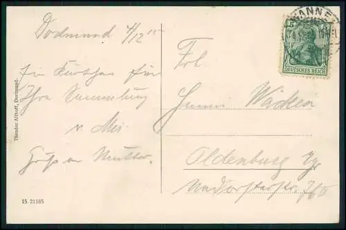 AK Dortmund im Ruhrgebiet Stadttheater Straßenansicht Parkanlagen 1915 gelaufen
