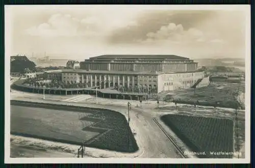 Echt Foto AK Dortmund im Ruhrgebiet Westfalenhalle Cekade Karte 1936