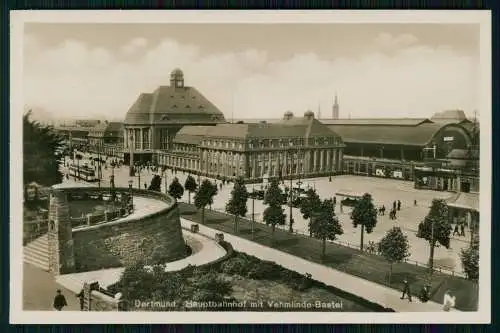 Foto AK Dortmund im Ruhrgebiet Hauptbahnhof mit Vehmlinde Bastei Cekade Karte