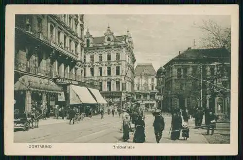 AK Dortmund Ruhrgebiet Brückstraße, Straßenpartie, Geschäfte uvm. 1925 gelaufen