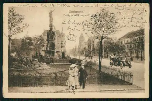 AK Dortmund Brunnen Hiltropwall, Alfermann Park Auto Passanten 1920 gelaufen