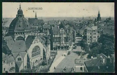 AK Judaika Dortmund Panorama vom Grafenhof, Kirche, Synagoge 1912 gelaufen