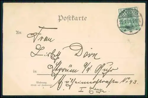 AK Glitzer Litho Dortmund Fredenbaum Rathaus Kaiser Wilhelm Denkmal 1901 gel.