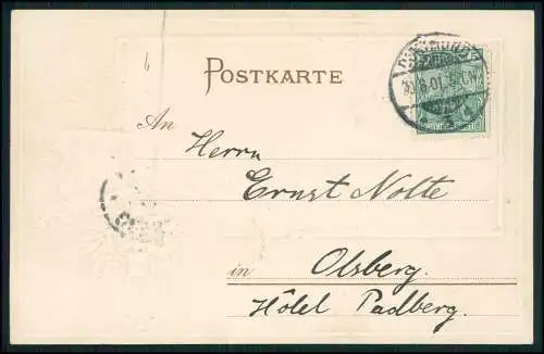 AK Präge Wappen Dortmund im Ruhrgebiet Rathaus Vehmlinde 1901 gelaufen