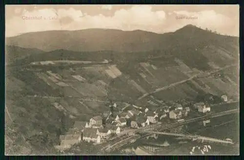 AK Obernhof im Rhein Lahn Ortschaft, Flusspartie, Goethepunkt, Brücke 1911 gel.