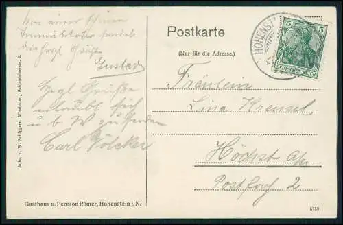 AK Hohenstein im Taunus, Teilansicht vom Ort mit Burg 1911 gelaufen