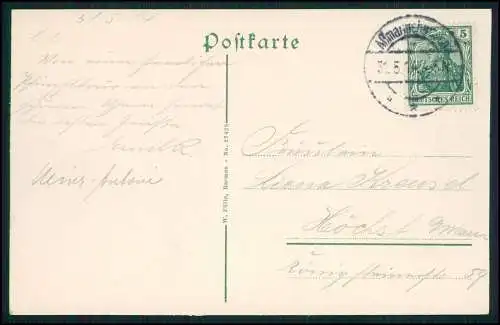 AK Assmannshausen Dichter u. Künstlerheim zur Krone Porträt Julius Wolf 1914 gel