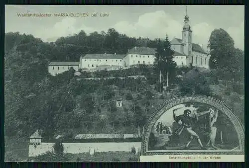 AK Lohr am Main Wallfahrtsort Mariabuchen Wallfahrtskirche Kloster 1914 gelaufen