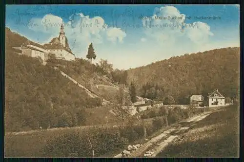 AK Lohr Main, Kloster Mariabuchen mit Buchenmühle 1913 gelaufen