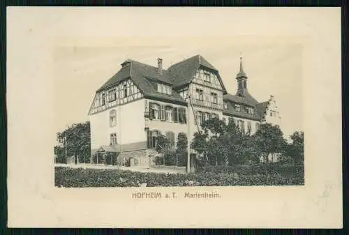 AK Hofheim im Taunus Partie an der Lindenstrasse mit Marienheim 1913 gelaufen