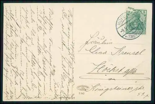 AK Hofheim im Taunus Partie an der Lindenstrasse mit Marienheim 1913 gelaufen