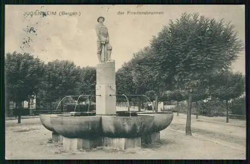 AK Jugenheim an der Bergstrasse Hessen am Freidensbrunnen 1911 gelaufen