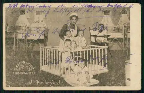 AK 1. WK Im Kinder Asyl Deutscher Verein E. V. Babys 1916 Feldpost Hunsrück gel.