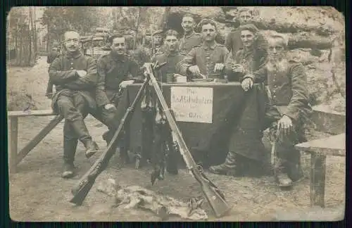 Foto AK 1. WK Gruppe Soldaten die Wildschützen im fernen Osten 1917 Feldpost gel