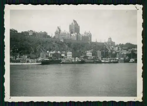 Foto Québec Kanada, Chateau Frontenac Blick auf Hafen und Schiffe 1940