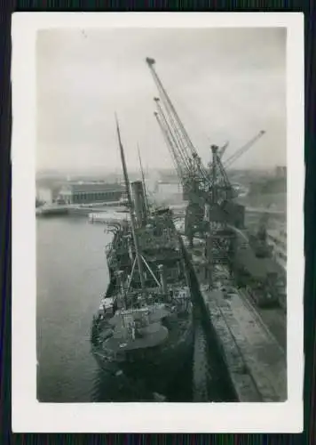 Foto Kriegsschiff Hafen Belgien Frankreich 1940-41 Handschrift Text Rückseite