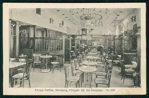 AK Nürnberg Königs Kaffee Café Restaurant am Hallplatz 1918 gelaufen