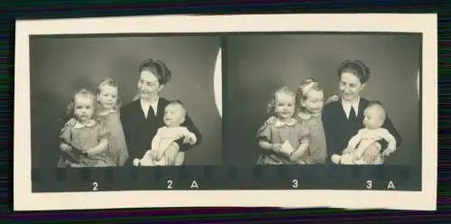 7x Foto 8x4cm fröhlich lachende Kinder mit Eltern uvm. Studiofotografie um 1940