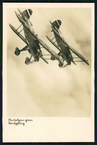 Foto AK Ansetzen zum Sturzflug Jagdflieger Luftwaffe Wehrmacht Flugzeug Aircraft