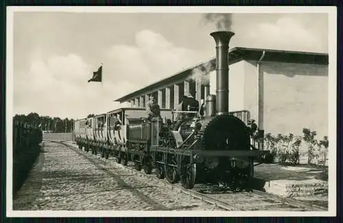 2x Foto u. AK Nürnberg 100 Jahre Deutsche Eisenbahn 1835-1935 - Dampflok Bahnhof