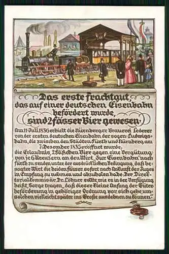 2x Foto u. AK Nürnberg 100 Jahre Deutsche Eisenbahn 1835-1935 - Dampflok Bahnhof