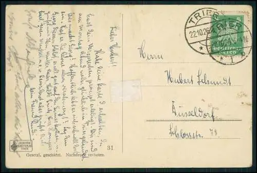 AK Trier in Rheinland Pfalz E schiene Gruß vom Dumstaan en Trier 1926 gelaufen