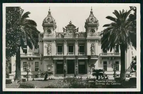 2xFoto AK Monte Carlo Monaco Casino Glücksspiel Roulettekessel Außenansicht 1942