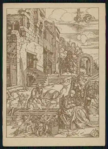 3x AK Albrecht Dürer Postkarten nach Holzschnitten Dürers aus dem Marienleben
