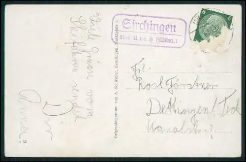 AK Sirchingen Bad Urach Schwäbische Alb Panorama Landpoststempel 1938 gelaufen