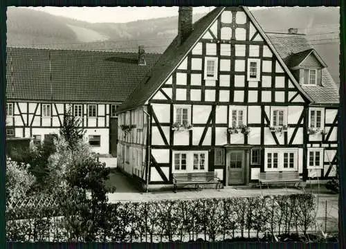 Foto AK Saalhausen Lennestadt Privat Pension Mönnig Fachwerkhaus