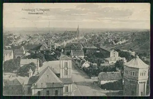 AK Friedberg im Wetteraukreis Hessen Rhein-Main-Gebiet Panorama 1916 gelaufen