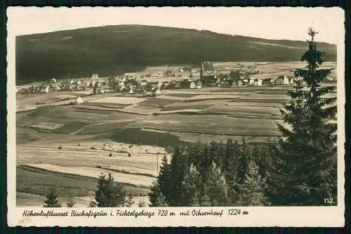 Foto AK Höhenluftkurort Bischofsgrün Fichtelgebirge mit Ochsenkopf 1939 gelaufen