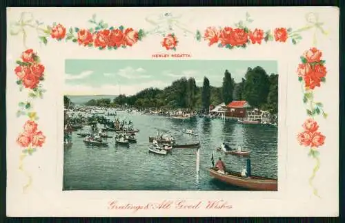 AK Präge Rosen - Greetings u. All Good Wishes Henley Royal Regatta - um 1910