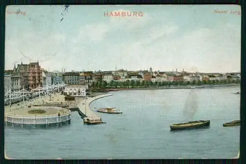 AK Litho Hamburg Altona Blankenese, Blick auf den Süllberg, Schiffe 1900 gel.