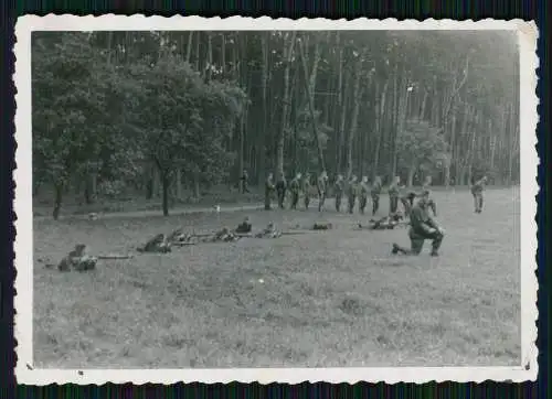 6x Foto Soldaten Wehrmacht Übung im Gelände mit Gewehr Mauser Karabiner 98k