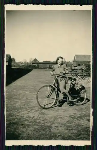 6x Foto Junge Jungs kurze Hose Reise mit Fahrrad Gelsenkirchen n. Osnabrück 1934