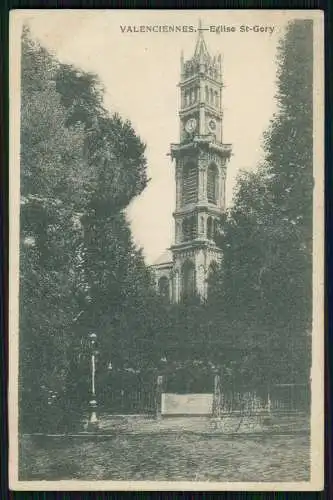 AK 1. WK Valenciennes Eglise St-Gery 1915 Feldpost gelaufen