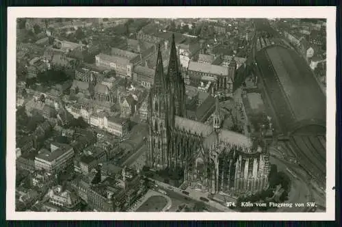 Foto AK Köln am Rhein, Dom, Bahnhof Fliegeraufnahme Luftbild Wehrmacht 1939