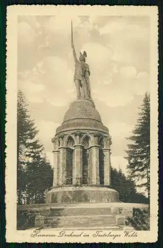 AK Detmold Lippe Hermanns-Denkmal Grotenburg Stempel 1914 Feldpost gelaufen