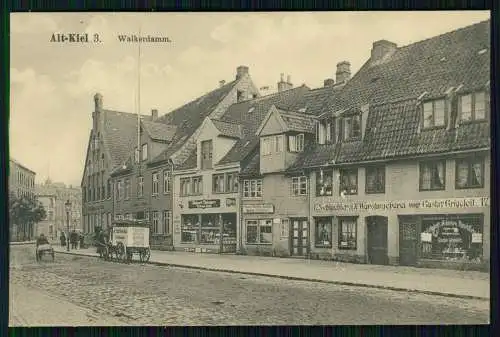 AK Kiel in Schleswig Holstein, Walkerdamm, Schlachterei Gustav Grigoleit 1911