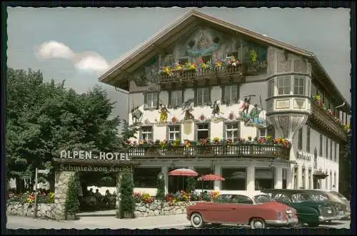 AK Kochel am See Oberbayern Alpenhotel Schmied von Kochel Oldtimer Mercedes