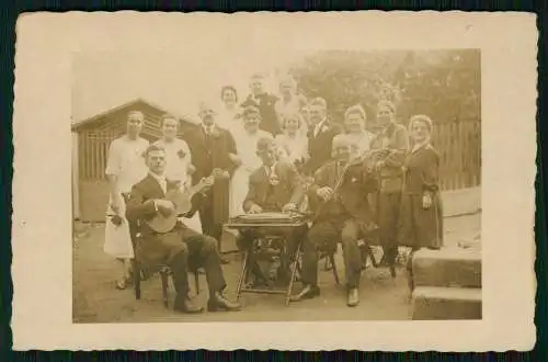 5x Foto AK Wuppertal Barmen Langefeld gel. 1925 Feier Geige Gitarre Zither Musik