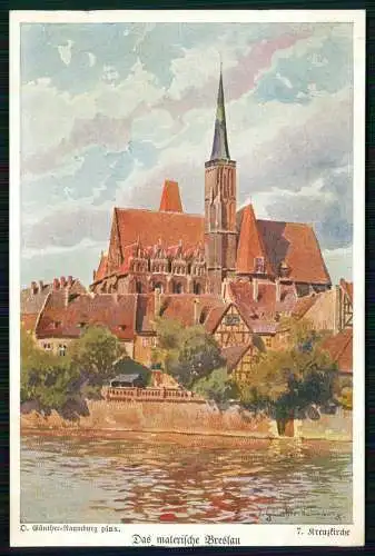 AK Das malerische Breslau Kreuzkirche - Nach einem Gemälde von D.G. Naumburg