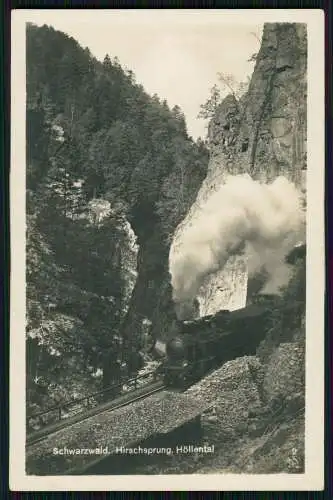 Foto AK Postkarte Schwarzwald Hirschsprung Höllental Eisenbahn Dampflok Zug Bahn