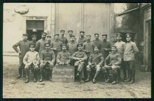 2x Foto AK 1. WK Soldaten Gesangsabteilung der Landschlachterei-Abteilung 56/57