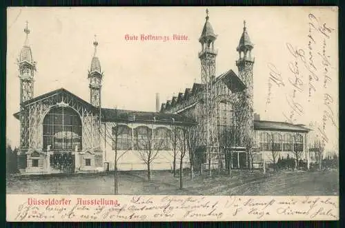 AK Düsseldorf Industrie und Gewerbeausstellung 1902 gelaufen Gutehoffnungshütte