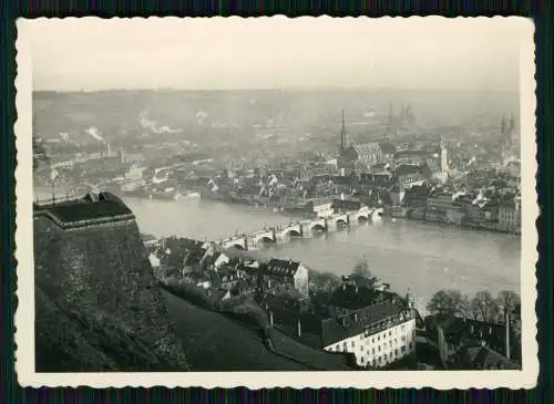 Foto Alte Mainbrücke in Würzburg von der Festung Marienberg aus gesehen 1939