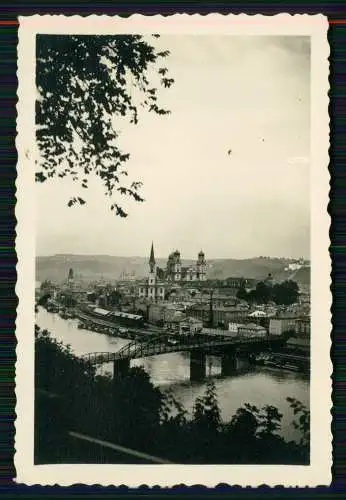 2x Foto Passau in Niederbayern Donaul Brücke, Panorama 1939